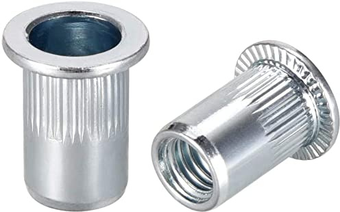 XYWHPGV M8 Carbon Steel Rivet Nut Flat Head Insert Nut Sert White Zinc Plated 10pcs (1447e 15b83 58ee5 be020 eeb65 6898b