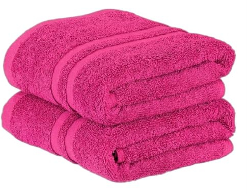 Opel Tex Pack of 2 Jumbo Bath Sheets 100% Cotton (75 x 150 cm -500GSM) Super Soft Absorbent & Quick Dry Hotel Quality Large Towels (Pink)