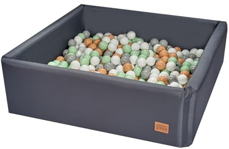GoldenGroup Piscina de Bolas para Bebés y Niños - Cuadrada de Espuma Interior, 150 x 150 cm - Sin Bolas