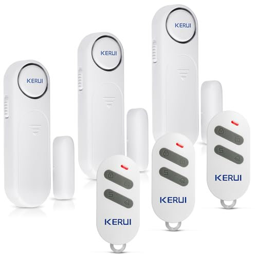 Alarme Porte et Fenetre, Détecteur Ouverture de Porte, 3 Modes Kit Alarme Maison sans Fil, Alarme de Porte avec 3 Télécommandes, Ldéal pour la Maison, Garage, Bureau et Magasin