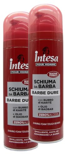 Schiuma Da Barba, BARBE DURE, Con Burro Di Karité e Olio Di Baobab. Zero% Alcool. Emolliente, Aiuta Ad Ammorbidire La Barba 300ml (2 Bombolette)