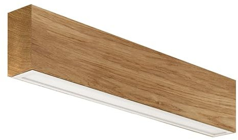 LED Wood Spiegelleuchte Bad aus Eichenholz 60 cm - Handgefertigte Wandleuchte Innen Holz - Wandlampe Badezimmer, Schlafzimmer und Flur - Spiegel Lampe Wand 24 W 1600 Lm Neutralweiß Licht 4000 K