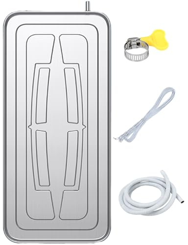 Bandeja para Aire Acondicionado Bandeja de Goteo de Condensado de Acero Inoxidable, Kit de Drenaje para Unidad de Aire Acondicionado con Tubos de Drenaje(3-5P-300cm Hose)
