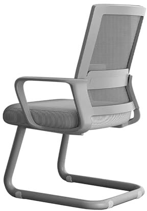 CLLXDZ Konferenzstuhl und besucherstuhl, Ergonomische Lendenwirbelstütze und Schlittenbasis for Empfangs, Konferenz, Wartezimmer und Heimseitenstühle(Gray)