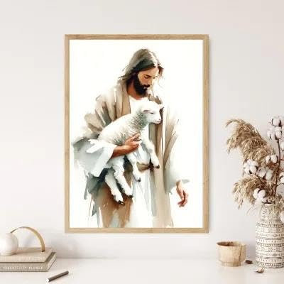 Yocheng Paraboles de Jésus Affiche Croyants Chrétiens Aquarelle Peinture Impression Sur Toile Porche Maison Mur Art Décoration Peinture Suspendue 60x90cm sans cadre