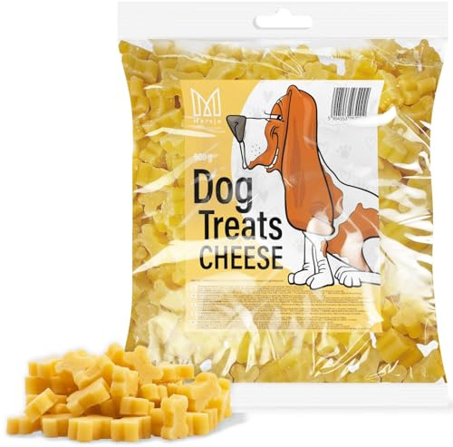 MERSJO Hundesnacks Trainingssnacks - 500g hundefutter trocken, Hunde leckerlis, leckereien für Hunde - schonend getrocknete Fleischtrainer, Geeignet für alle Rassen und Größen, Cheese