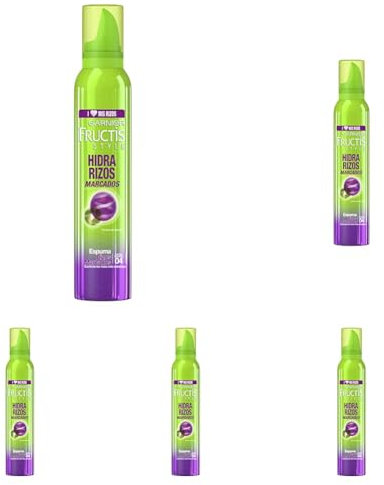 Garnier Fructis Style Espuma Nutri Rizos Marcados - 200 ml, El ambalaje poade variar (Paquete de 5)