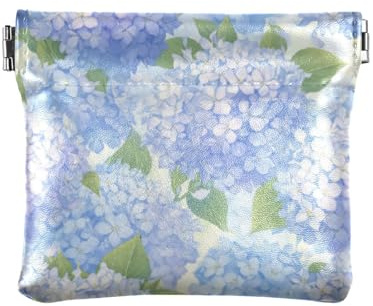Porte-monnaie fantaisie en cuir synthétique Motif hortensia Violet
