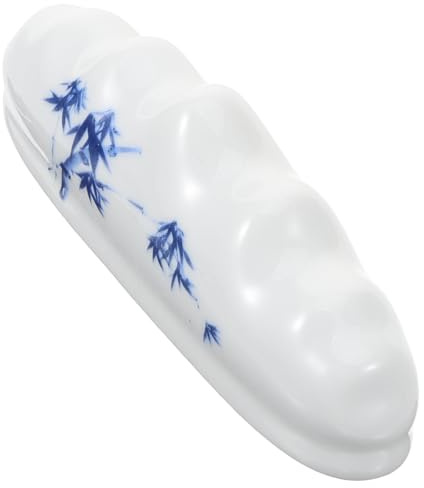PERSELOSO Ceramic Brush Pen Holder for Artists Bamboo Style Calligraphy Paint Brush Rest Home Desktop Storage