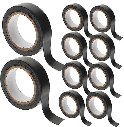 INOOMP 10 Rolls PVC Electrical Insulation Tape for Indoor Outdoor Use Reliable Resistant for Wire Joint Winding and Insulation Repair