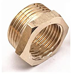 Lfang-Brass Hose Fitting 1/8 1/4 3/8 1/2 3/4 1 BSP Male to Female Thread Brass Reducer Bushing Reducing Pipe Fitting Coupler Connector Adapter, Good wear Resistance(Male 04 to Female 03)