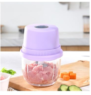 WYJRO Hachoir Glass, Hachoir Électrique, mixeur Blender Lame 6 en Acier Inoxydable, Bol en Verre de 350ml, pour Cuisine, Salle à Manger, Camping