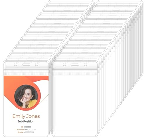 100 Stück Ausweishülle Transparent Kartenhüllen, 11.5x6.5 cm | Wasserdichte Kartenhülle, Karten Schutzhülle Vertikal Ausweishalter Transparent, Durchsichtige Hüllen für Büro, Schule