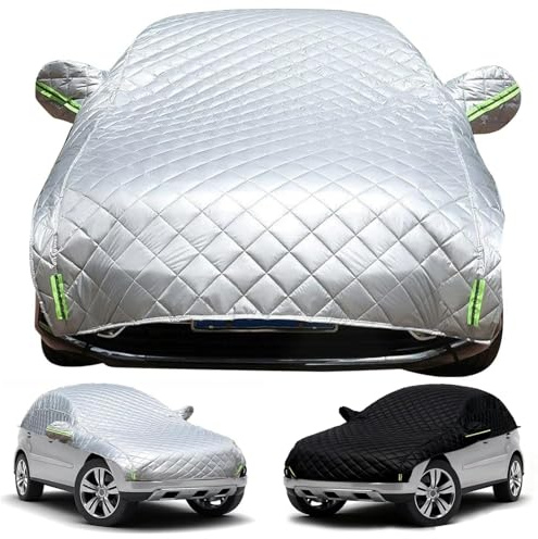Half Car Cover for Jaguar XK(1997-2006),Winter Car Cover,Thickening Anti-Hail Covers Waterproof sun-proof dust-proof frost-proof with reflective strips ijbn666