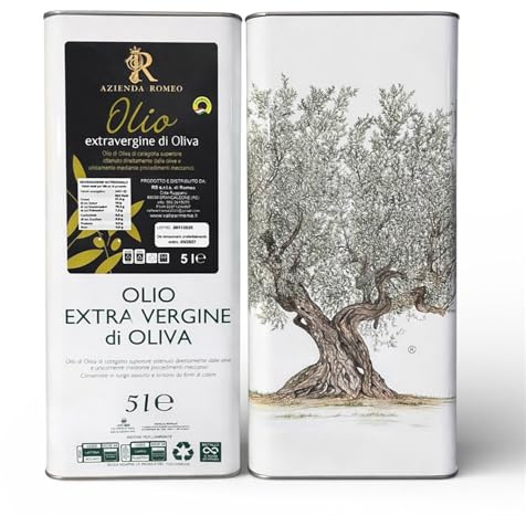 Azienda Romeo Olio Extra Vergine di Oliva Calabrese, Estratto a Freddo, 100% Italiano, 5 Litri