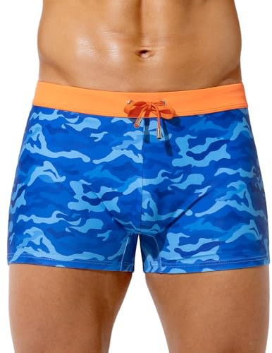 Casey Kevin Costume da Bagno Uomo Coulisse Regolabile Costumi Boxer Piscina Uomo con Stampa Fantasia a Vita Bassa Asciugatura Rapida
