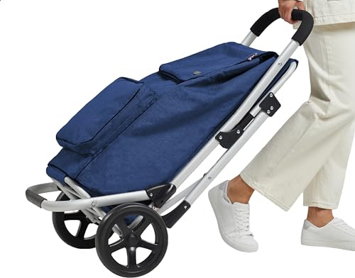 Bergs Einkaufstrolley Aluminium mit Sitz Blau