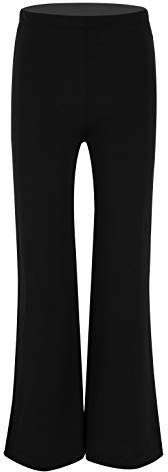 CHICTRY Pantaloni da Ballo Latino Jazz Tango Bambino Pantaloni a Palazzo Danza Classica Ballo da Sala Samba Rumba Pants Vita Alta per Dancewear Costumi Prestazione Nero 10 Anni