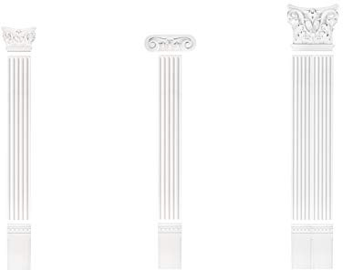 Pilastro set completo 2 | superficie pre-impregnata | incl. capitello e base | schöner Wohnen | decorazione murale | stucco | bianco | PU | PL253