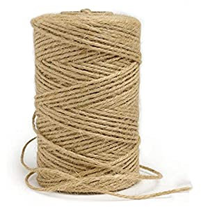 Fyuanyimas 100M Ficelle de Jute Ficelle de Jardin, Corde de Jute Naturelle,Arts Artisanat Ficelle, pour Jardinage Décoration l'emballage Cadeau Arts Créatifs