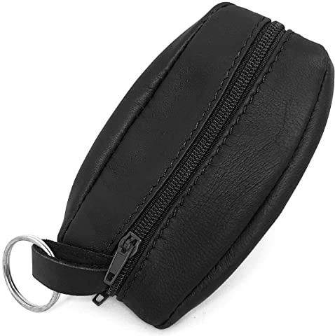 Charmoni - Portefeuille Homme - Porte-Monnaie Homme - Cuir véritable - pour Poches Pantalon ou Veste - Top qualité (Noir)