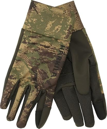 Härkila Deer Stalker Camo Fleecehandschuhe - Jagdhandschuhe mit Touchscreen-Finger - Handschuh für die Jagd mit Insektenschutz-Behandlung, Größe:XL