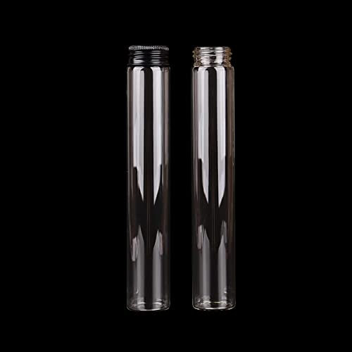 YSANO 24 Uds. De Botellas de Vidrio de 10ml-100ml con Tapas de Aluminio Negro, tarros de Especias, recipientes de Vidrio, Botellas Decorativas for Manualidades de Boda, Regalo DIY (Color : 100ml)