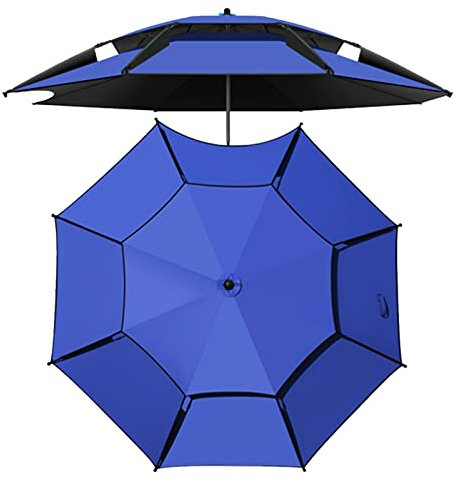 1 STÜCK Gartenschirm Sonnenschirm, Angelschirm, 360 ° drehbar, gezackte Kanten, groß, regenfester Regenschirm, Belüftung, für Gärten, Strandhof, Sonnenschutz für den Außenbereich good