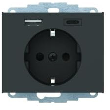 BERKER Steckdose SCHUKO/USB A-C K.x anth.matt 48047006