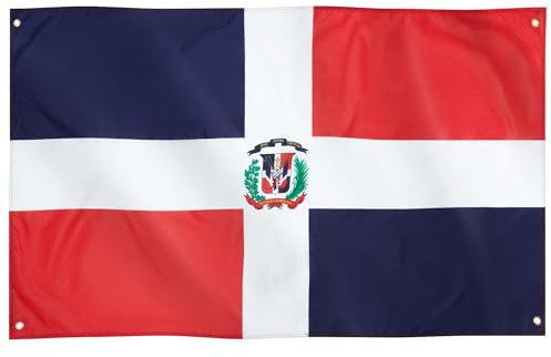 Runesol Bandera República Dominicana, 91x152cm, 3ft x 5ft, 4 Ojales, Ojal en Cada Esquina, Quisqueya, Hispaniola, Banderas Premium, Interior, Exterior, Colores Vívidos, Día de Altagracia