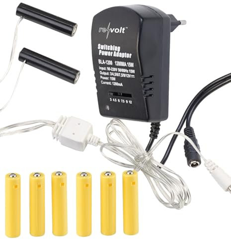 Adaptateur secteur universel avec piles factices AAA pour alimentation continue [revolt]