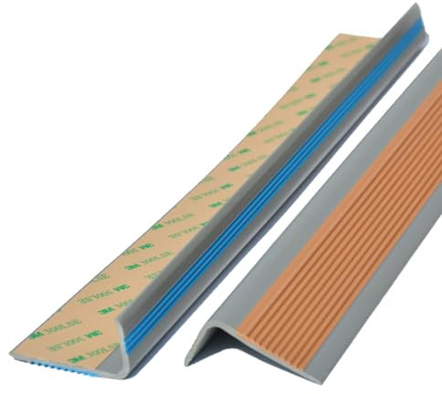 Treppenkantenprofil Safety,PVC Treppenkantenprofil Selbstklebend Winkelprofil Anti-Rutsch Treppenkante 50x25mm,Treppenstufen-Profil,Treppenwinkel-Profil,Gelochtes Stufenkanten-Profil,Rutschhemmend