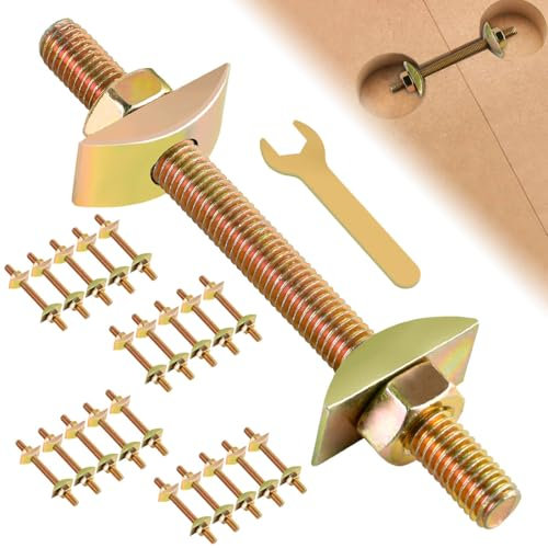 Lainballow 20 Pcs Countertop Connector, M8 × 100 mm Furniture Fastening Connectors, Table Top Fasteners, Joint Connector Drawbolt Pack with 1 Wrench for Countertops,Butcher Blocks,Bed Frame,Furniture