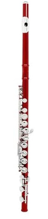 Flauto Strumento a fiato con flauto traverso rosso in cupronichel da concerto occidentale a 16 fori