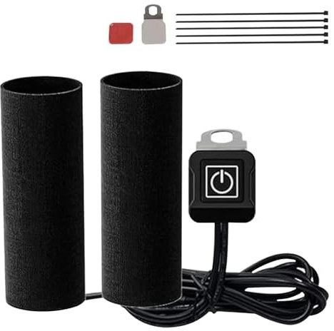 Riisoyu Poignée Chauffante Moto, 5V Poignées Chauffantes Poignées de Guidon de Moto Universal Handlebar Grips Heizung Motorrad Griffheizung für Intelligente Dreistufige Temperaturregelung