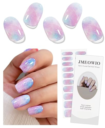 JMEOWIO Nagelfolie Glitter Gel Nail Nagelfolien Selbstklebend Nail Sticker Uv Härtend Dekoration Nageldesign Zubehör
