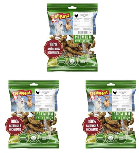 DeliBest Premium Hähnchenhälse Gourmet I Kauartikel für Hunde zur Unterstützung der Zahngesundheit I Hunde Kauartikel besonders aromatisch - ohne chemische Zusätze I leckere Hundesnacks 250 g
