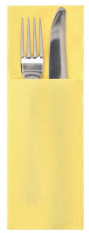 50 Cutlery Pockets Napkins 'Daily Collection' 48 cm x 30 cm Yellow with Cutlery Fold