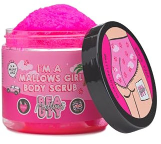 Mallows Beauty Body Scrub with Vitamin E Oil for the Smoothest Shave Exfoliating Sugar Scrub Buffs Away Dry Skin and Preps for Razor Rash-Free Glow