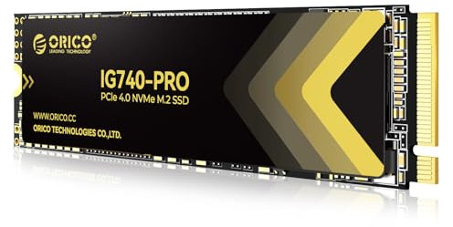 ORICO 1TB SSD M.2 NVMe, Fino a 7100 MB/s, PCIe Gen4x4 NVMe 2.0 SSD Interno, TLC 3D NAND, per l'Edge Computing, PC Industriali, Laptop Personale e PS5 - IG740PRO
