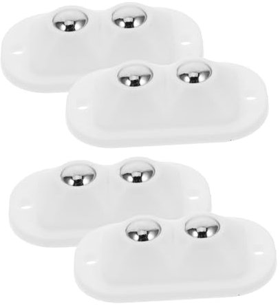 NIYANGLE 4 Pz Base Della Puleggia Ruota Fissa Ruote Piroettanti Pulegge Per Mobili Ruote Che Girano Bloccabili Rotelle Per Gambe Di Mobili a Sfera Bianca Acciaio Inossidabile