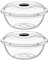Best House | Clear Round Basin Bowl with Lids | 7.5 Litres | 2 Pcs | Transparent | Salad Bowls | Plastic Food Storage Container With Lids (Pack of 2)