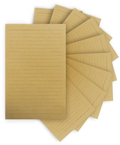 CZAKOMIX 100 Blatt Briefpapier, Braunes Büttenpapier, Horizontales Liniendesign, 21 * 14,4 cm, Briefpapier Liniert, für Tägliche Korrespondenz, Urlaubswünsche, Geschenkkarten, Einladungen | Kraftpapier, Durchschlagsicher, 21 × 14,4 cm, Geeignet Für Handgeschriebene Briefe Und Einladungen (Braun)