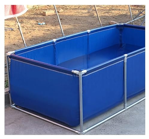 Genérico Estanque de Peces de Lona Plegable - Piscina Rectangular elevada con Estructura galvanizada, Tanque de Almacenamiento de Agua Exterior Duradero para acuicultura, depósito portátil de 2 x 1 x