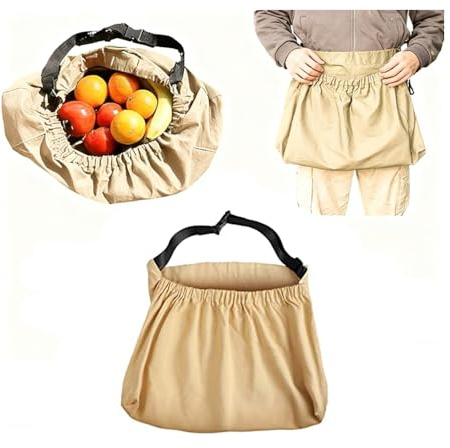 Oaygat Gardening Harvesting Apron, Adjustable Straps Garden Picking Apron with Pockets & Waist Belt Bag for Fruits and Vegetables Picking Outdoor Use
