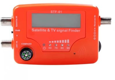 Gettimore Detector portátil 2 en 1 de señal de satélite y TV con pantalla digital LCD, medidor de intensidad de señal con retroiluminación y tono de zumbador para lecturas claras de día o de noche