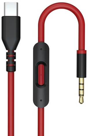 USB-C Solo 4 Audiokabel, Ersatz Audio Klinkenkabel mit Inline-Mikrofon Steuerung Kompatibel mit Beats Solo4/Solo 3/Solo 2/Studio 2 3/Pro/Detox/Mixr/Wireless Kopfhörer