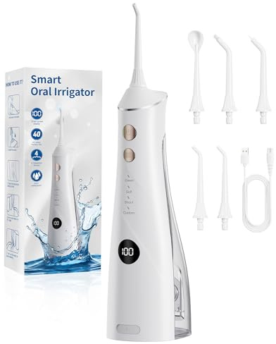 Hsweeth Water Flosser for Teeth Cordless, 5 Jet Tips and 4 Modes