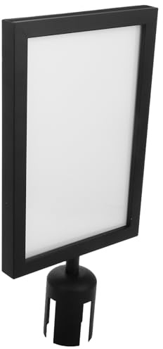 HOODANCOS Stainless Steel Portrait Sign Holder Frame for Crowd Control Stanchion Posts, Adjustable Poster Display Stand with A4 Black Vertical Insert, Queue Barrier Sign Frame for Airport