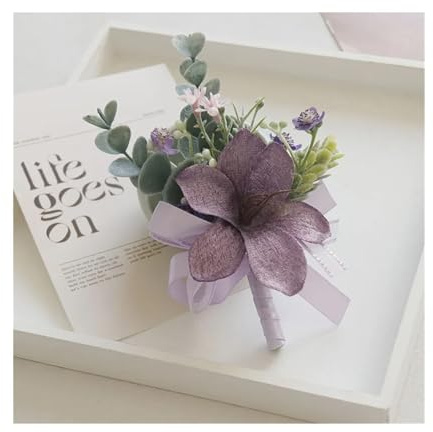 SHBHWS Lila serie nålblomma, konstgjorda blommor, rosor, orkidé, pion, dansfest, dekoration, bröllop, examen, tillbehör för gör-det-själv-kransar